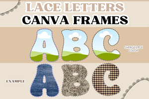 Lace Canva Frames Letters Template
