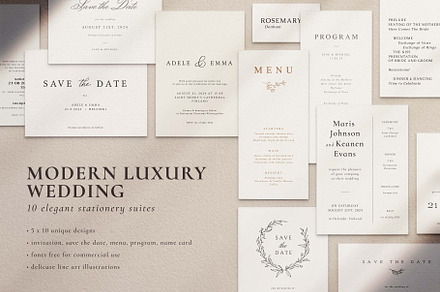 MODERN LUXURY WEDDING | 50 cards, an Invitation Template by Crocus Paperi