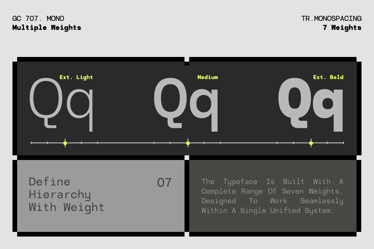 GC 707 Mono - Modern Monospace, a Sans Serif Font by Glyphonic (Photo 8 of 16)