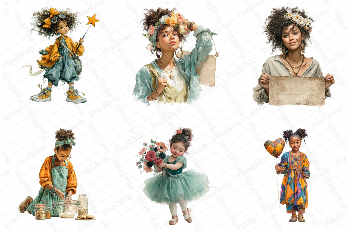 Little Girl Juneteenth Clipart, an Illustration by DreamPrint404 (Photo 4 of 5)