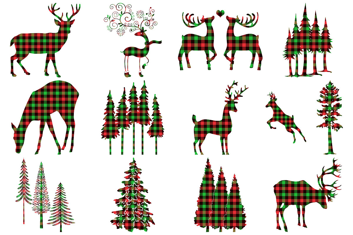 Christmas Buffalo Plaid Deer/Forest, an Animal Illustration by FrankiesDaughtersDesign (Photo 2 of 4)