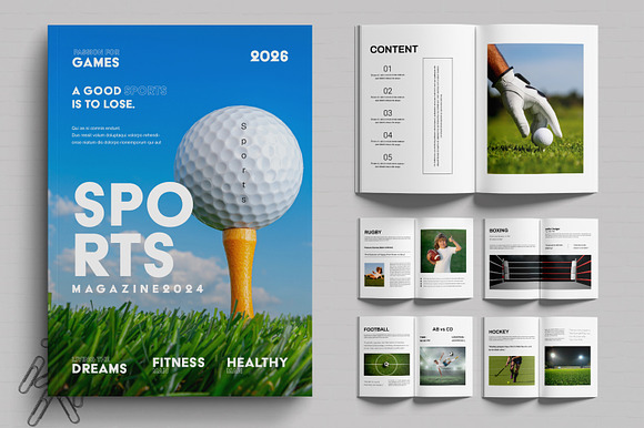 Sports Magazine Design Layout preview 7