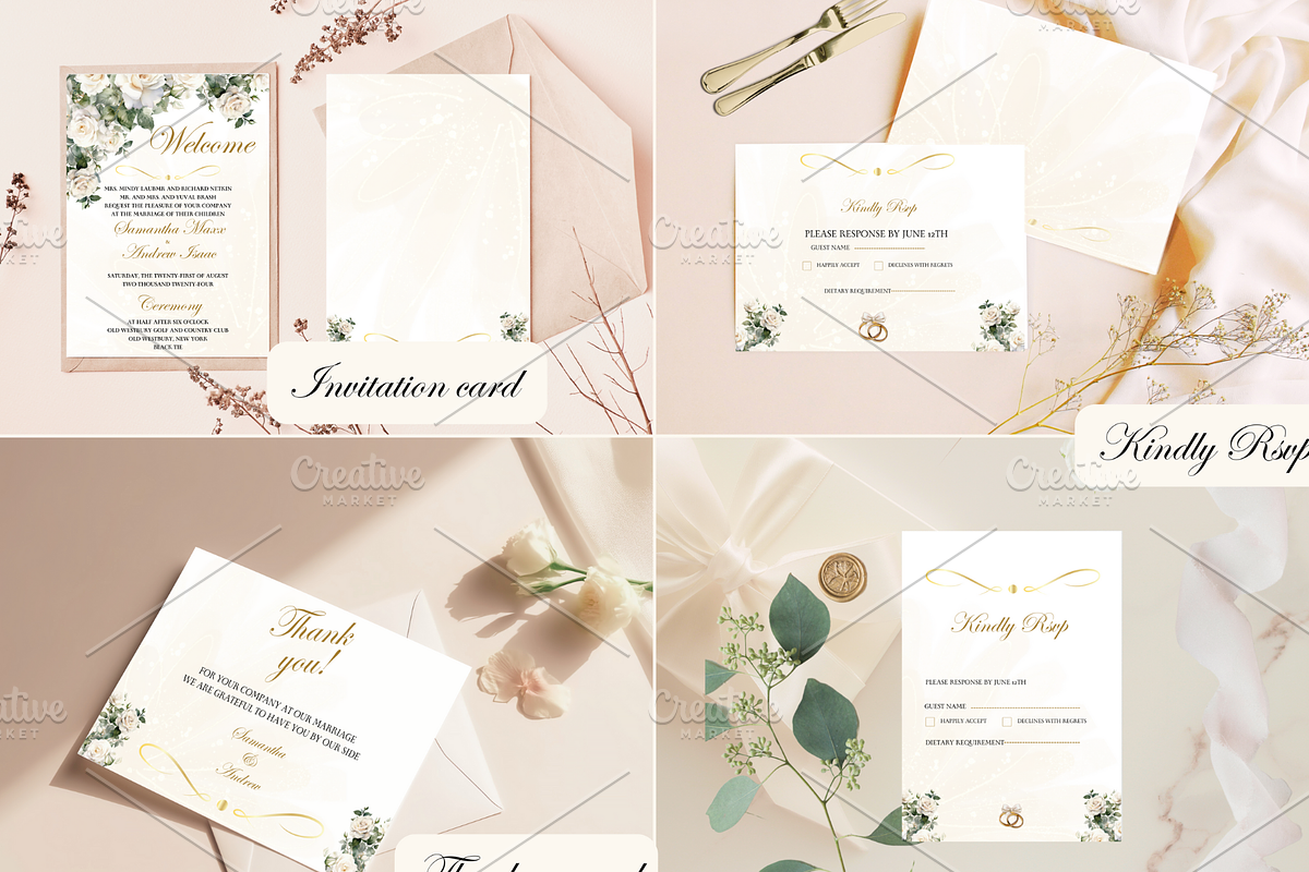 Wedding Invitation Template editable, a Card Template by Digiteve (Photo 3 of 15)