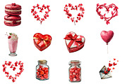 Valentine Watercolor Clipart, an Illustration by Designworld (Thumbnail 2 of 4)
