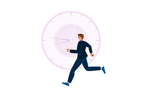 Businessman running out of time, a Finance Illustration by pikepicture