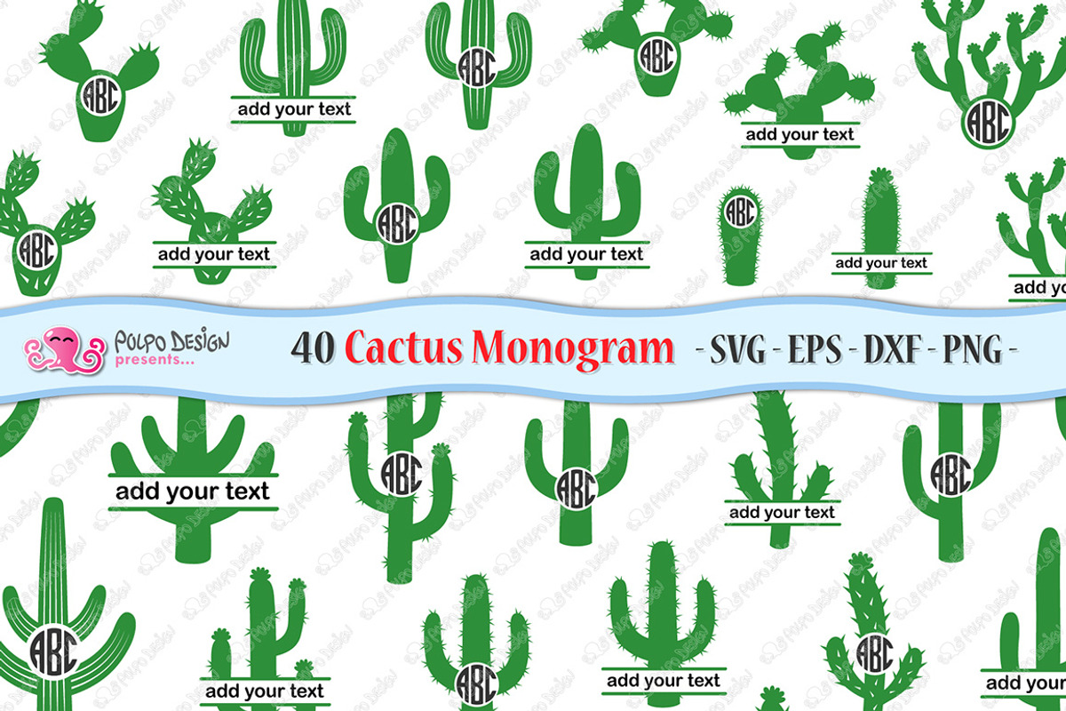 Cactus Monogram SVG, an Object Graphic by PolpoDesign (Photo 1 of 5)
