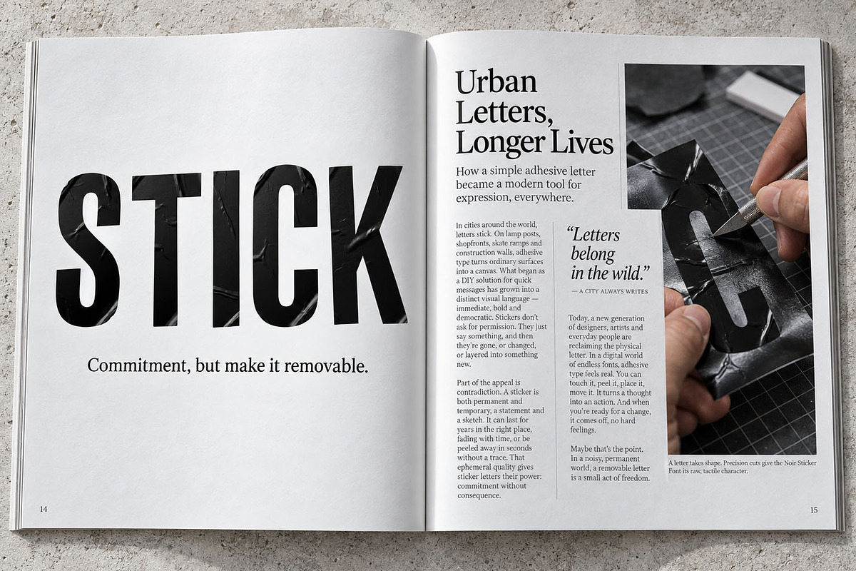 Noir Sticker Font, a Sans Serif Font by Handmadefont (Photo 6 of 15)