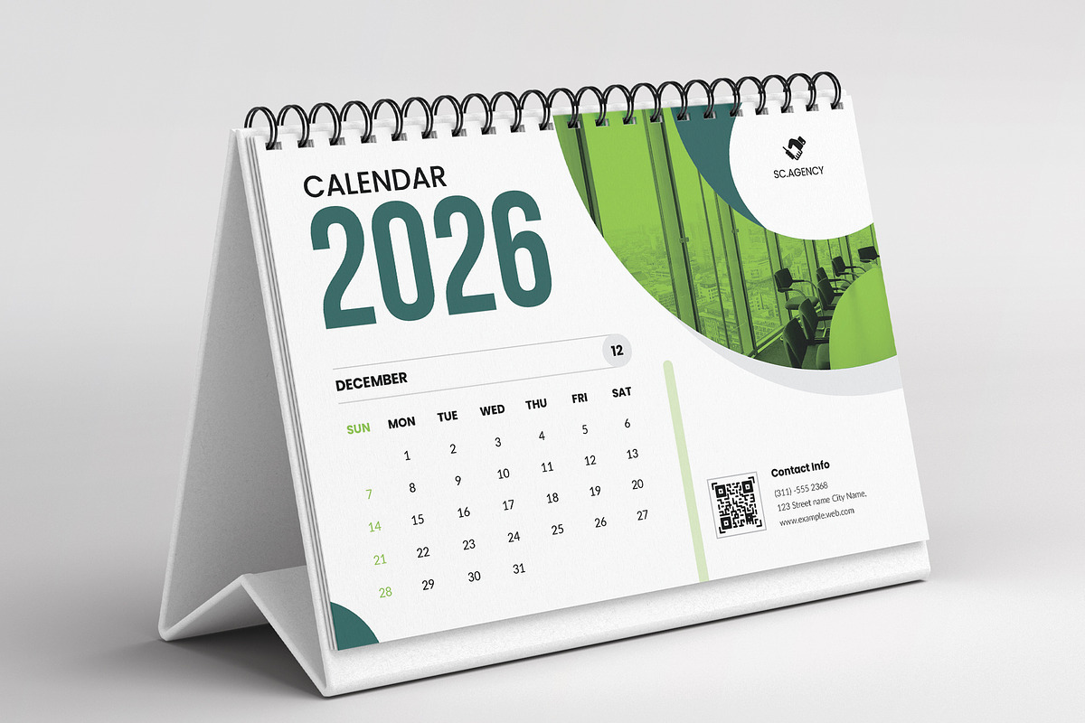 Clean 2026 Wall Calendar – 12 Page, a Stationery Template by Spark_Creative (Photo 5 of 6)