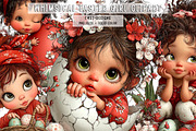 Whimsical Easter Girl Clipart, an Illustration by CreationArt (Thumbnail 1 of 7)