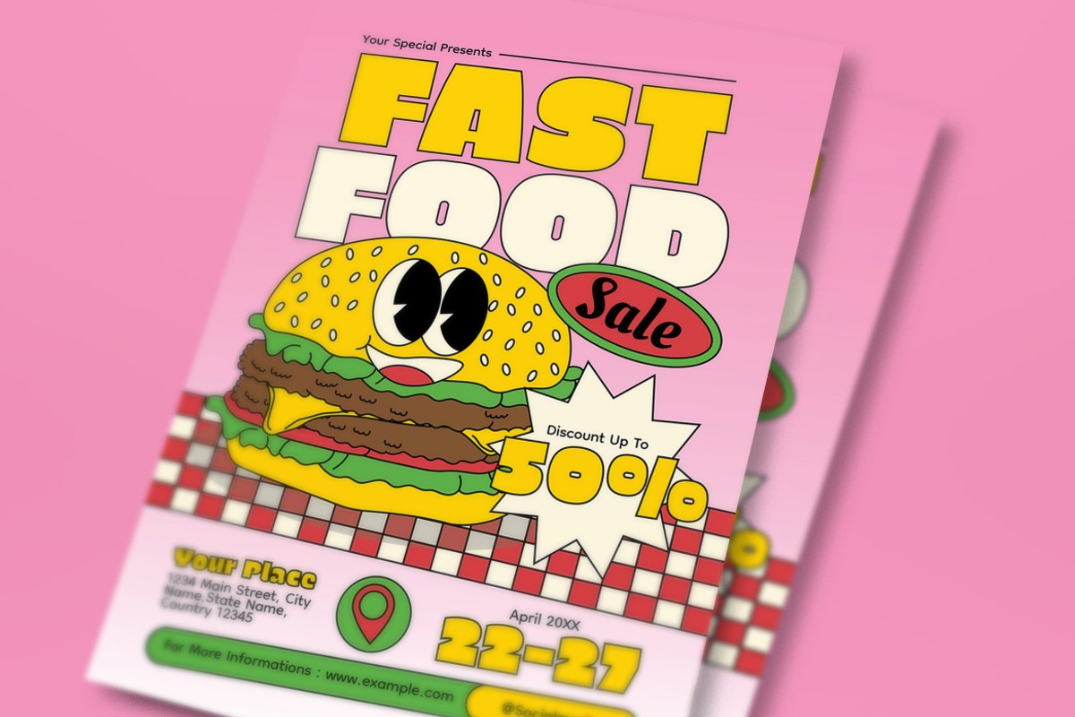 Fast Food Restaurant Promotion Flyer, a Flyer Template by graphicook (Photo 2 of 3)