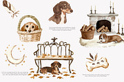 dachshund clipart cozy dog png, a Decorative Illustration by Patishop Art (Thumbnail 5 of 10)