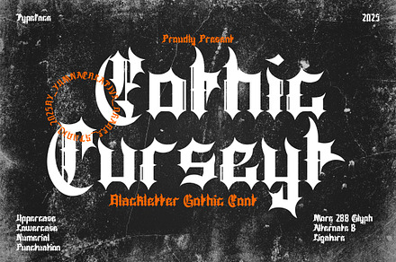 Curseyt - Blackletter Gothic Font, a Blackletter Font by Dhabee