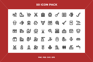 Farming icons, an Outline Icon by Wencory