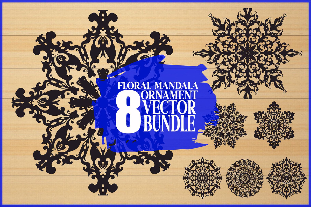 Mandala Laser Cut Files Bundle, an Illustration by yasushie (Photo 1 of 9)