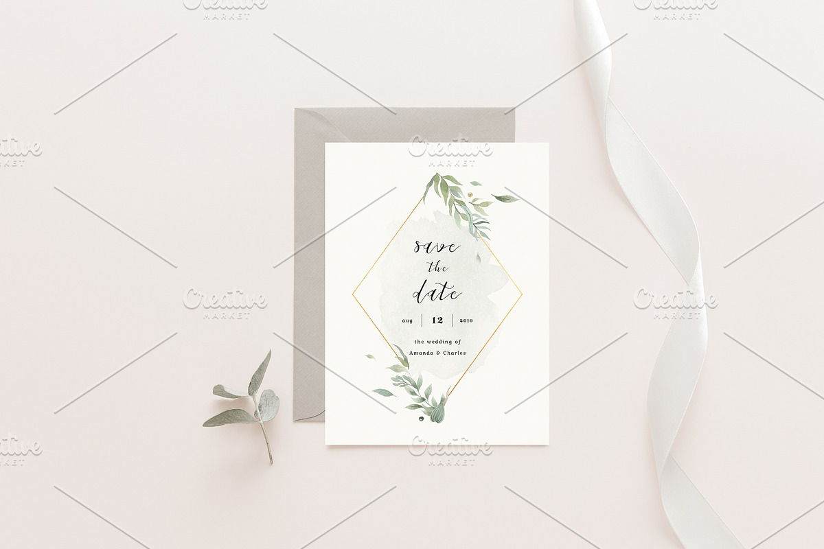 Elegant Wedding Card Mockups, an Invitation Template by Kate Roubin (Photo 7 of 11)