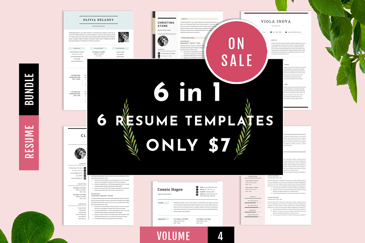 Resume Template Bundle Vol 4, a Resume Template by GResume (Photo 1 of 8)