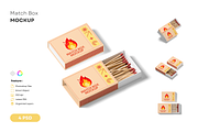 Matches Box Mockup, a Packaging Mockup by DSNA Mockup (Thumbnail 1 of 5)