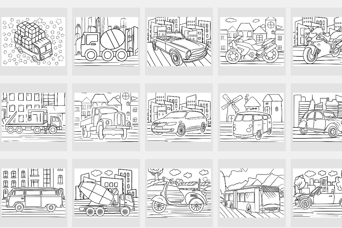 60 Vector File Vehicle Coloring Page, an Illustration by Blue Digital ...