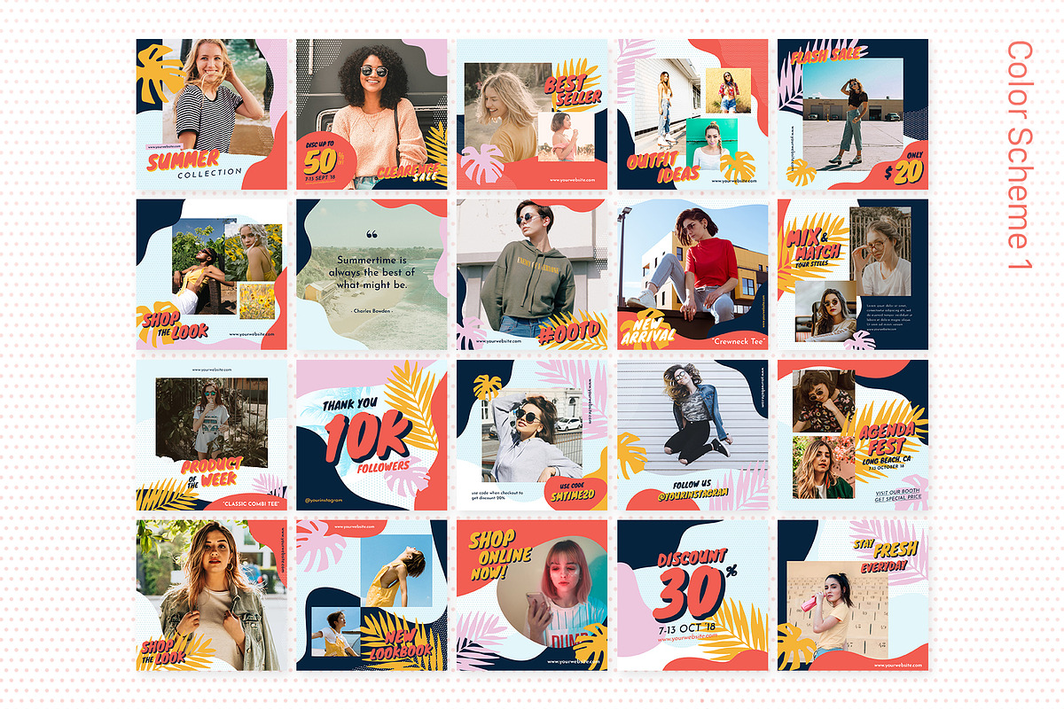 Instagram Bundle - Summertime, a Social Media Template by muhisya (Photo 5 of 7)