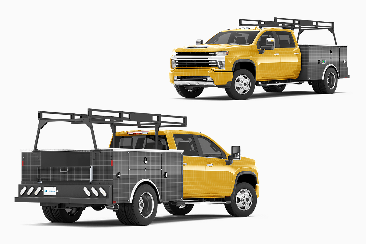 Pickup Truck Mockup 2 Service Body, a Product Mockup by Mockupix (Photo 8 of 12)