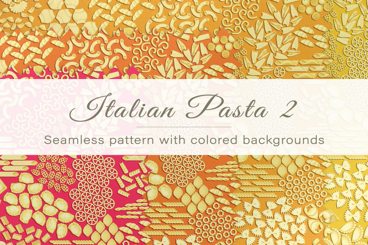 Seamless pattern of Italian pasta 2, a Pattern Graphic by Yummy (Photo 1 of 8)
