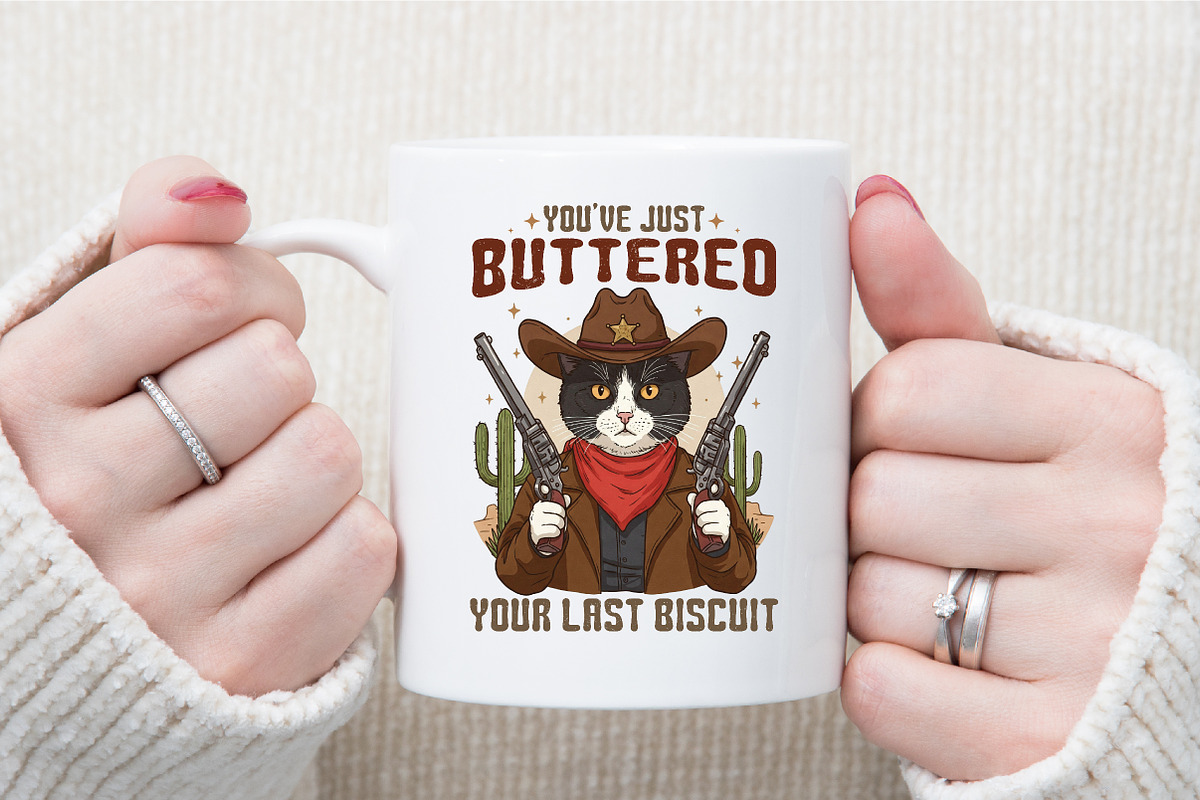Funny Cat Png ,Retro Cowboy Png, an Illustration by Sublimation Artist (Photo 5 of 6)