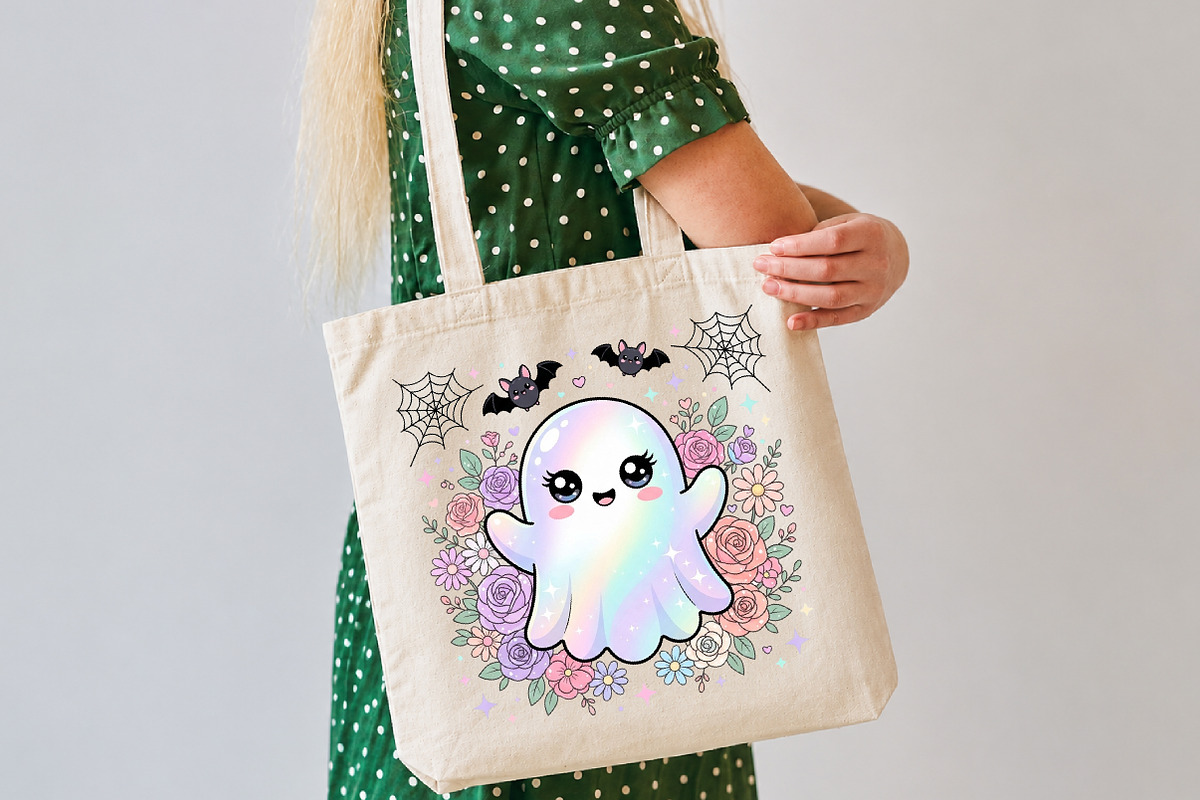 Cute Rainbow Ghost Halloween PNG, an Object Illustration by DreamCafeArt (Photo 6 of 7)