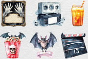 Vintage Halloween Cinema Clipart, an Illustration by Black Bird Studio (Thumbnail 4 of 6)