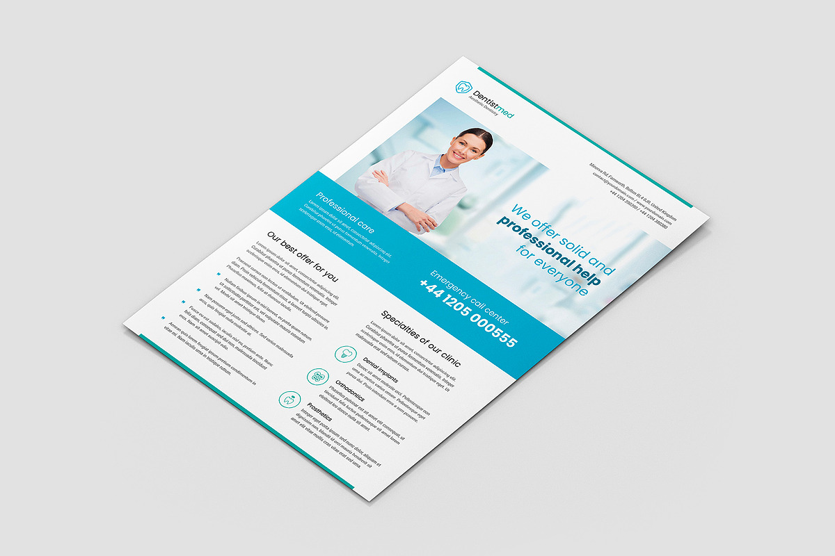Dentist Flyer Canva Template, a Brochure Template by artbart (Photo 4 of 9)
