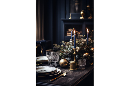Christmas table setting with winter, a Holiday Photo by Yulia Furman