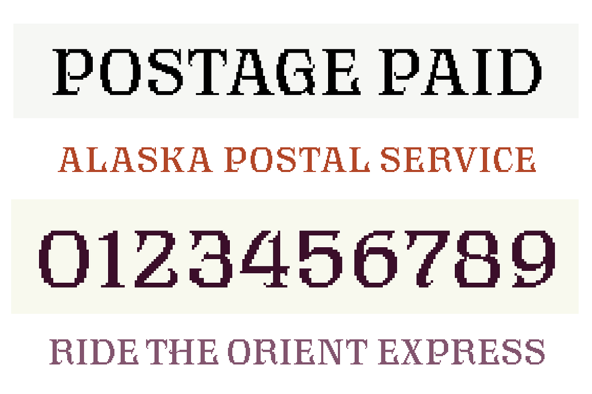 Alaska - Art Nouveau pixel art, a Serif Font by SelfBuild Type (Photo 8 of 11)