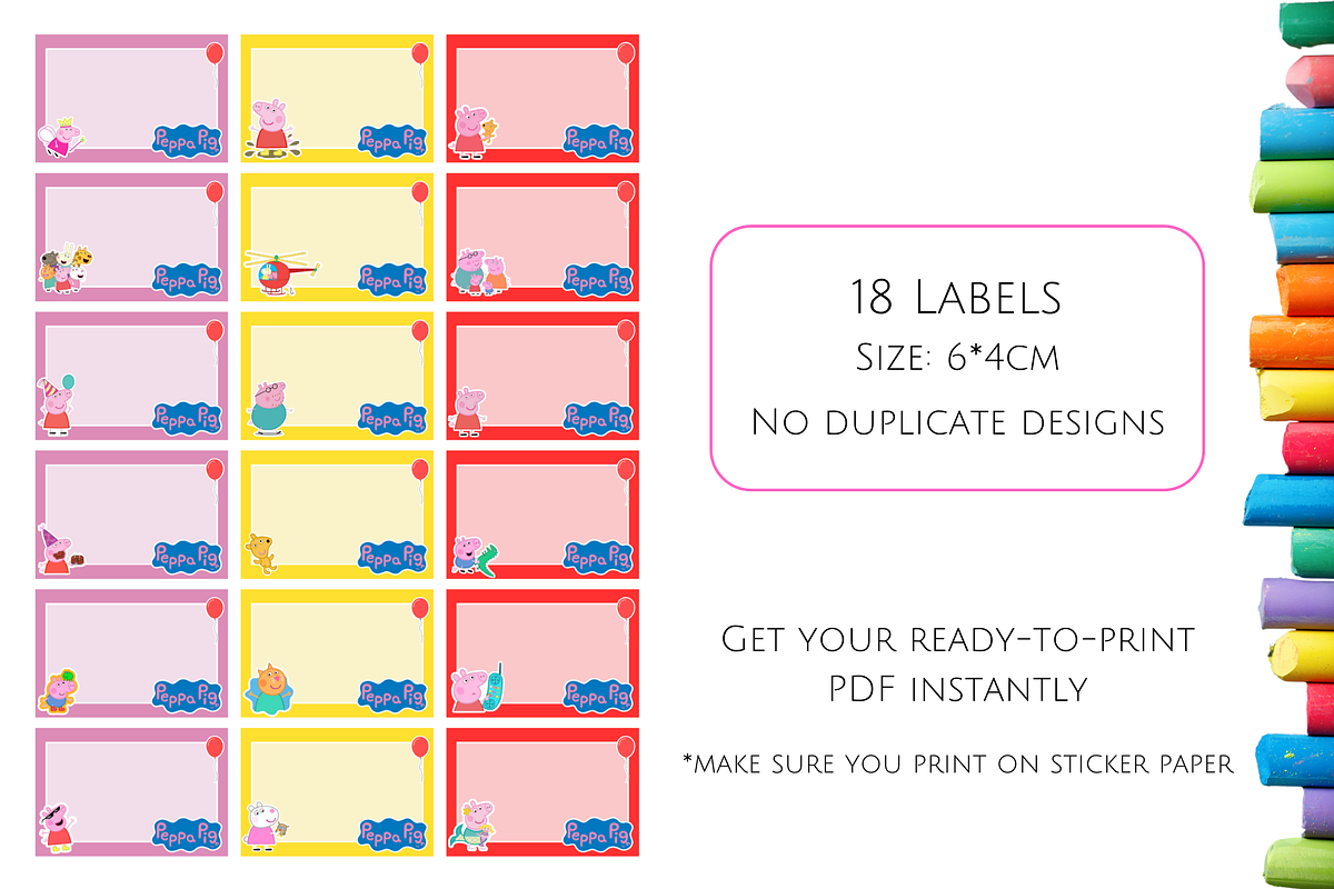 Peppa Pig Textbook Labels, an Education Illustration by Contento BH (Photo 2 of 2)