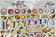Diet Food Cartoon Vector Objects Set, an Object Graphic by BALABOLKA (Thumbnail 2 of 4)