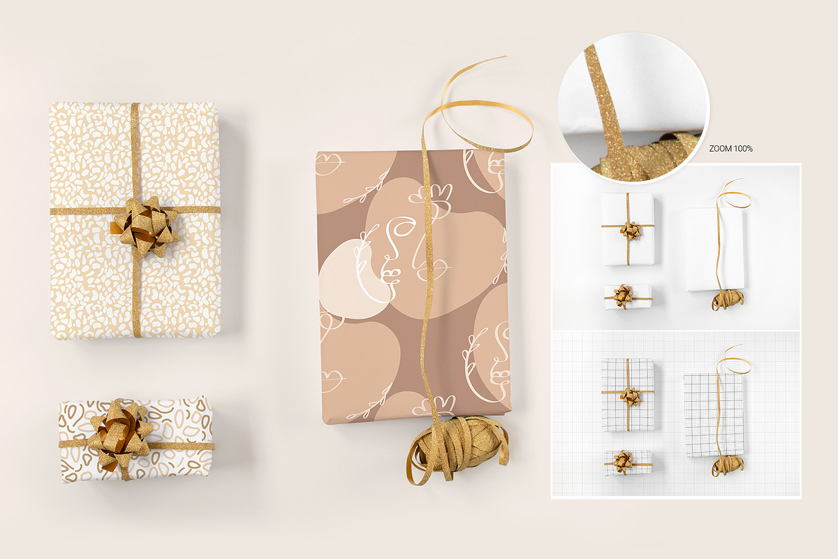 GIFT WRAP MOCKUPS | PSD, a Packaging Mockup by bazarova (Photo 2 of 10)