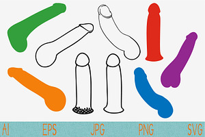 penis svg set vector png eps