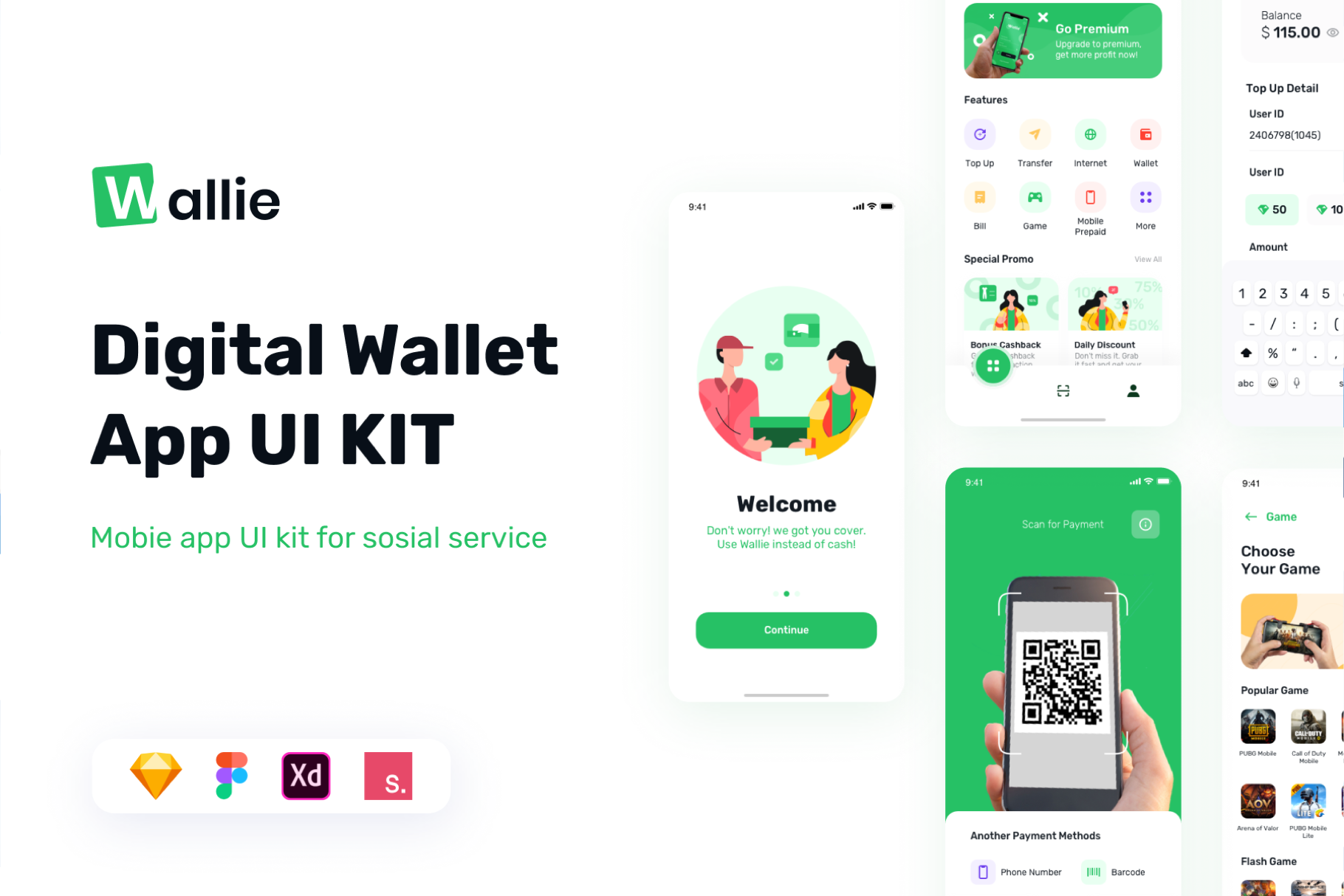Wallie - Digital Wallet App UI KIT, an App Template by Vektora Studio