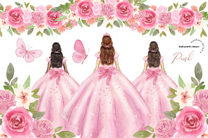 Pink Princess Dresses Clipart