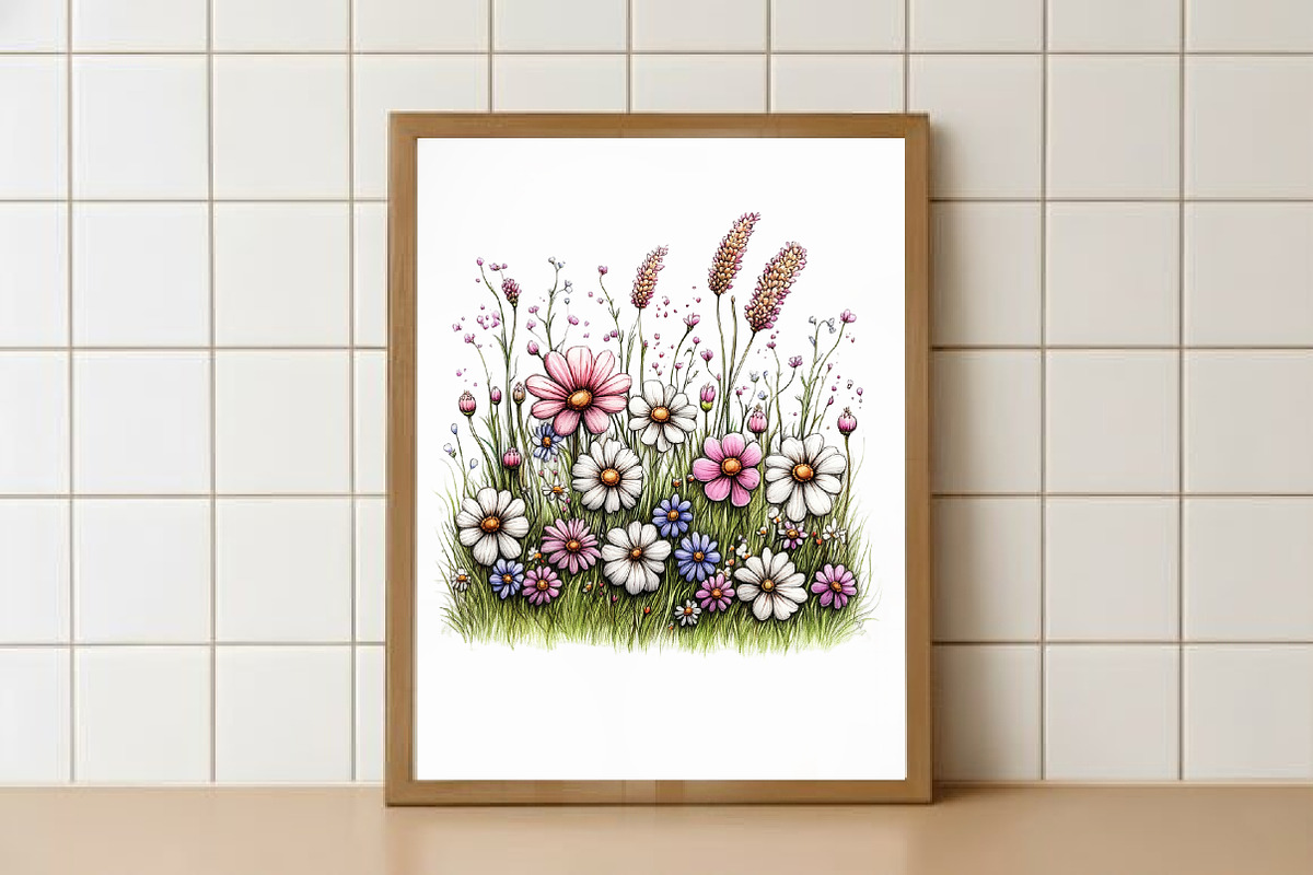 Whimsical Flowers Spring Clipart, an Illustration by Watercolor design (Photo 6 of 6)