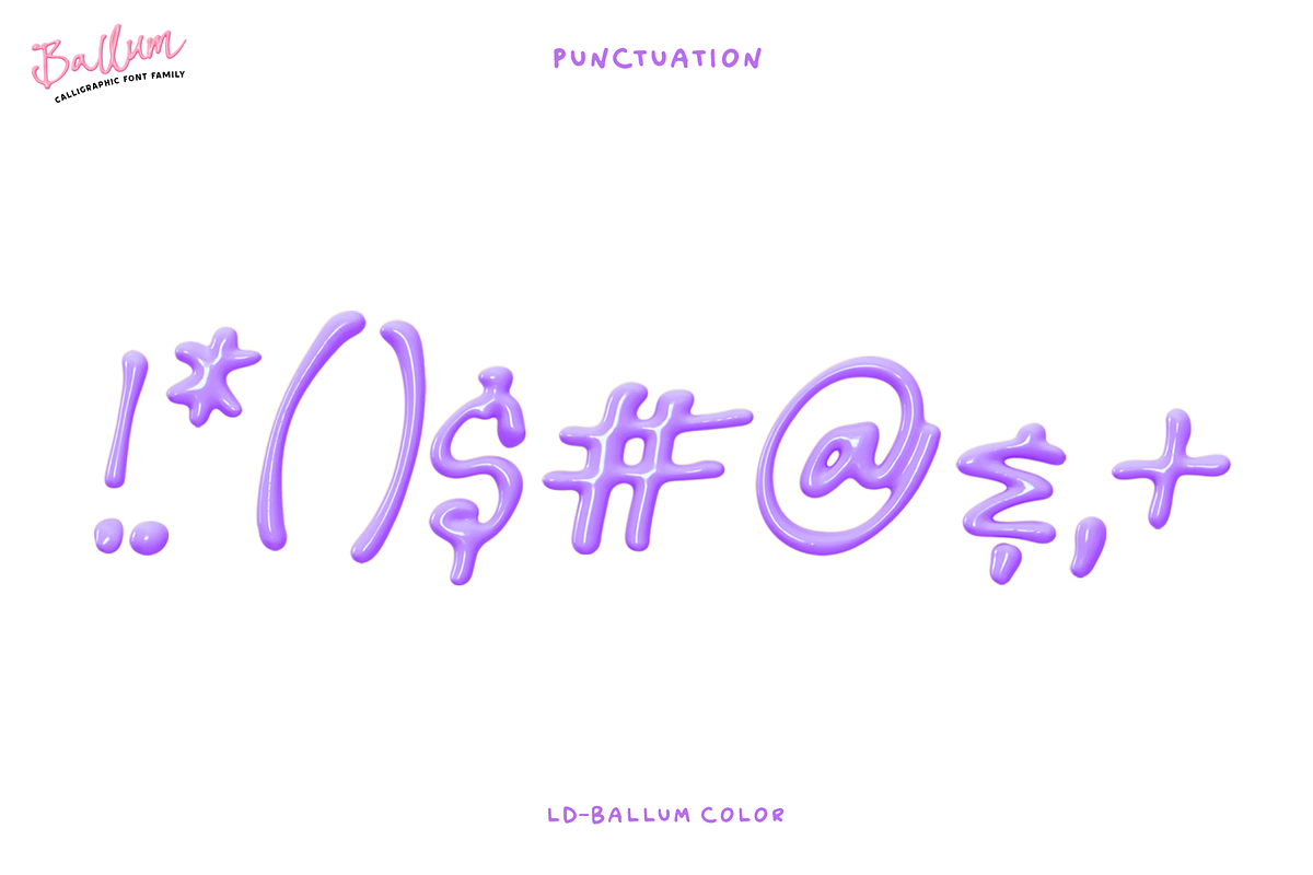 BALLUM. OTF 3D script color font., a Symbol Font by Luxfont (Photo 5 of 14)