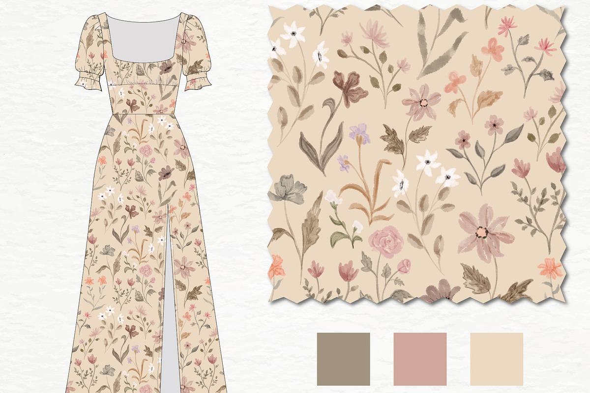 Blotchy Wildflowers, a Pattern Graphic by Mieken Petra Designs (Photo 4 of 4)