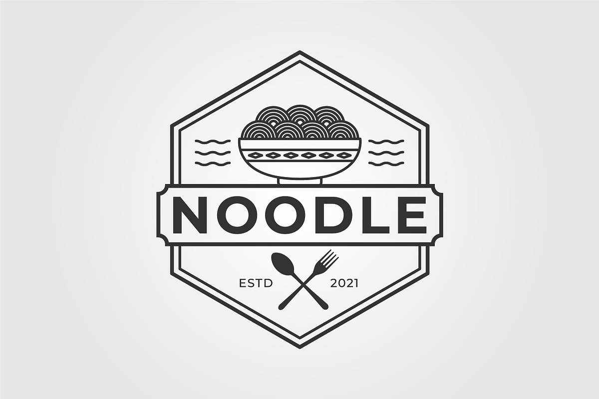 vintage noodle restaurant logo, a Graphic by Rizkaarishandy_shop