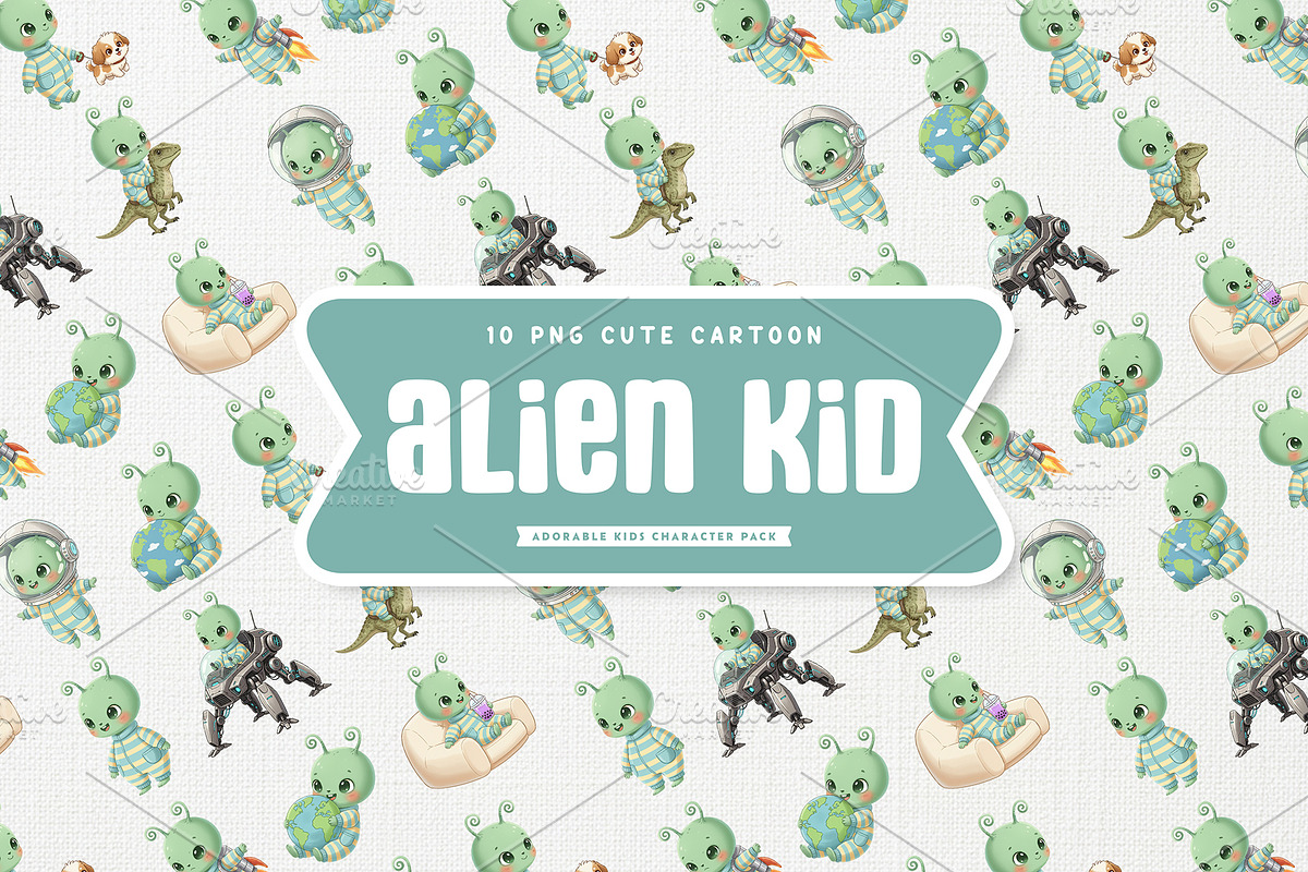Cheerful Alien Kid Cute Character, a Technology Illustration by Gohsantosa (Photo 2 of 4)