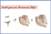 Pomeranian Clipart Digital Paper, an Animal Illustration by VianneArt (Thumbnail 6 of 7)