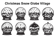 Festive Snow Globe Town Scenes, an Object Graphic by Creativeshirt (Thumbnail 1 of 3)