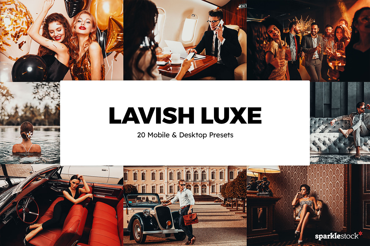 20 Lavish Luxe Lightroom Presets LUT, a Preset Add-On by SparkleStock (Photo 1 of 9)
