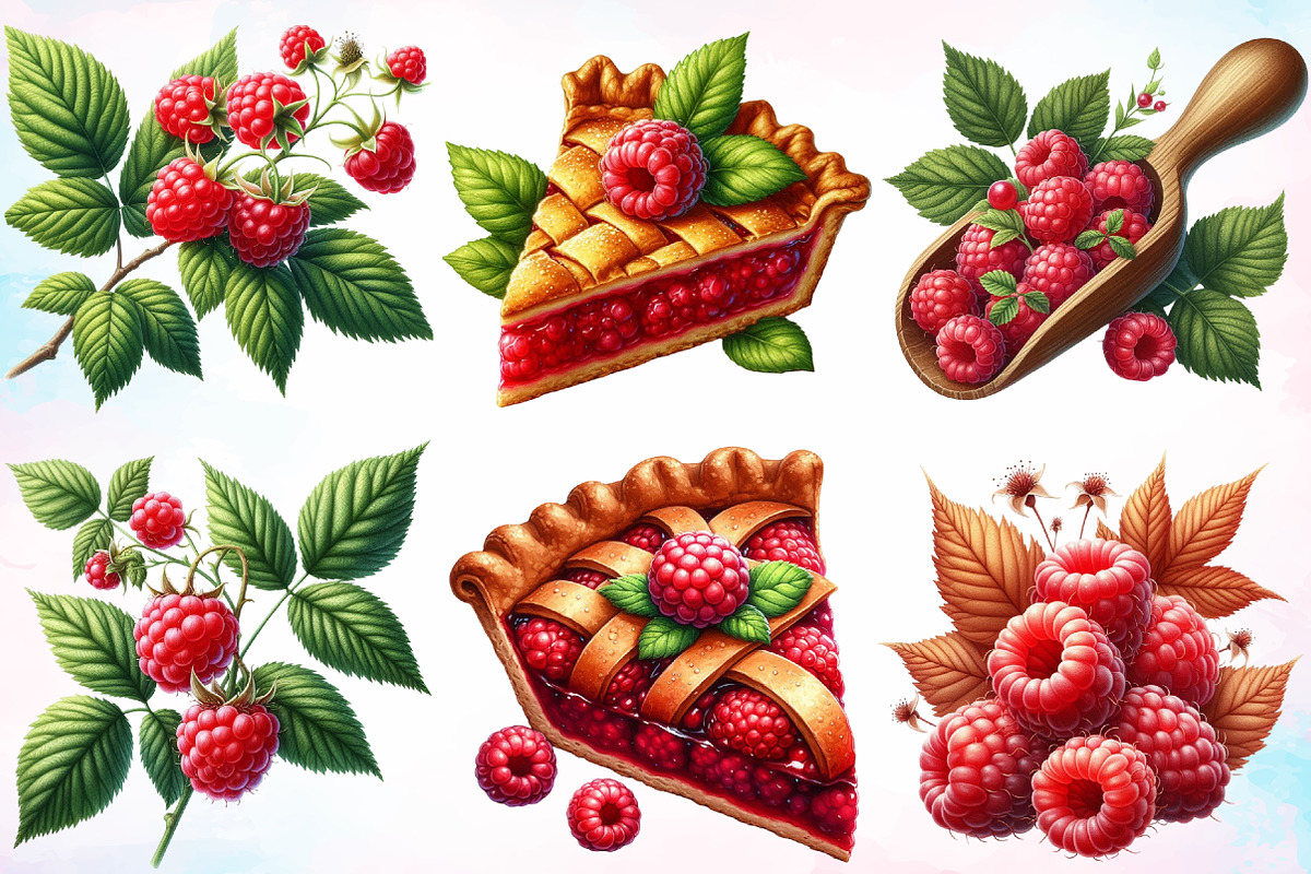 Watercolor Autumn Raspberry Clipart, a Seasonal Illustration by Canvas Craft (Photo 5 of 8)