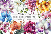 Watercolor Orchid Clipart, an Illustration by Libby Wishes (Thumbnail 1 of 7)