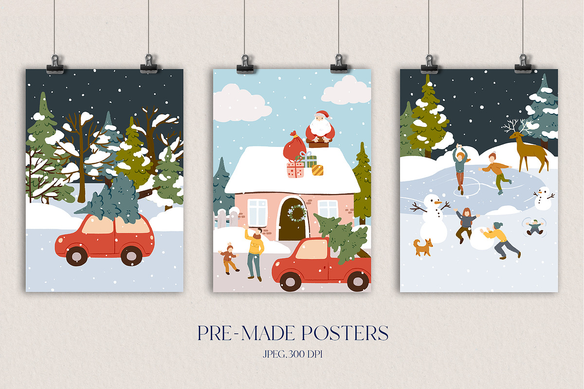Christmas winter houses clipart, an Animal Illustration by LukaJreym (Photo 4 of 15)
