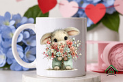 Bunny and Flowers Clipart PNG, an Illustration by Craft Nest (Thumbnail 8 of 12)