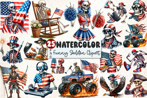 Funny 4th of July Skeleton Sublimati, an Illustration by Rose Art